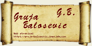 Gruja Balošević vizit kartica